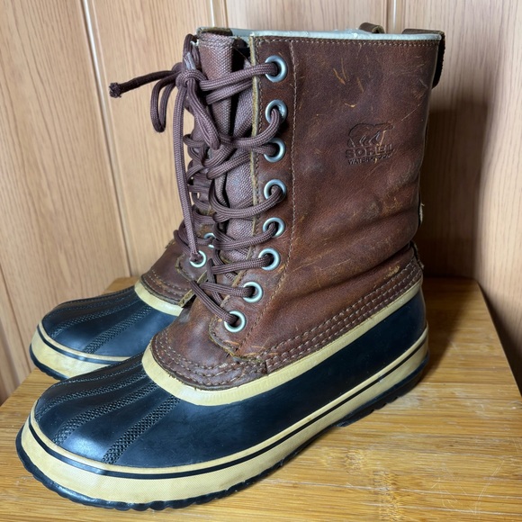 Sorel 1964 Womens Duck Brown Leather Waterproof Winter Snow Boots Sz 8 - Picture 7 of 11